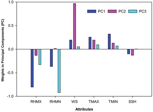 Figure 3. Attribution of weights in principal components