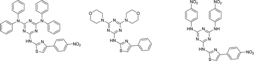Figure 1.  Hybrid phenylthiazolyl-s-triazine derivatives.
