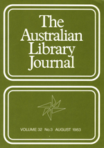 Cover image for The Australian Library Journal, Volume 32, Issue 3, 1983