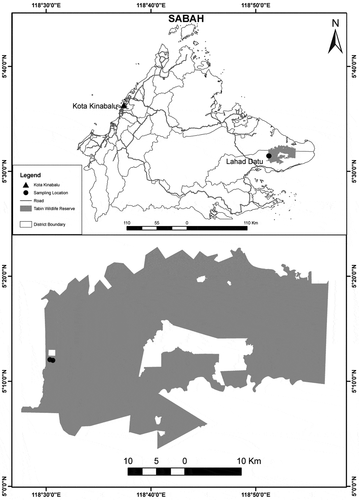 Figure 1. Map of Study Location (Source: Biodiversity Monitoring Lab of Institute for Tropical Biology and Conservation, 2014)