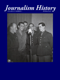 Cover image for Journalism History, Volume 40, Issue 1, 2014