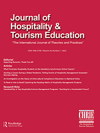 Cover image for Journal of Hospitality & Tourism Education, Volume 34, Issue 1, 2022