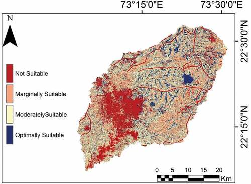 Figure 14. Potential runoff storage zones of the study area.