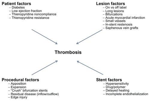 Figure 1 Summary of major factors associated with stent thrombosis.