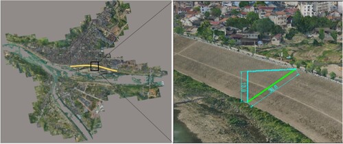 Figure 10. The flood dike on the right-hand side of Yuanjiang River.