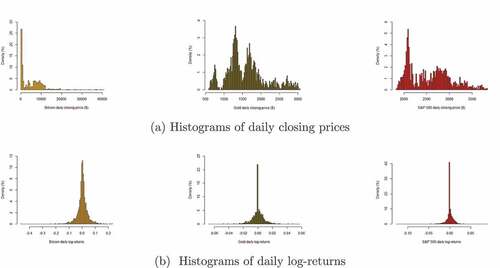 Figure 1. Histograms for daily data