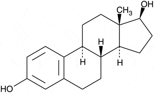 Figure 2. Molecular structure of 17β-estradiol, molecular weight: 272.4 Da.
