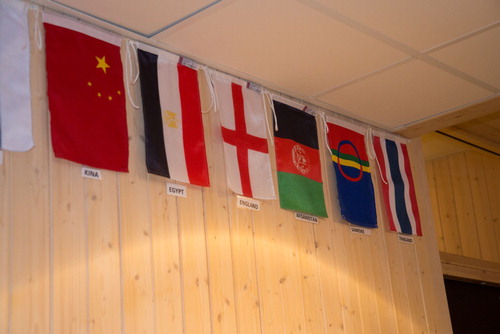 Figure 4. Flags in the staff entrance, Globeflower Kindergarten.