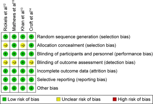 Figure 5 Risk of bias: a summary table for each risk of bias item for each study.