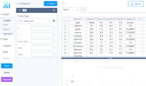 Fig. C1  Screen shot of the plotly Graph Maker interface after the data is imported.