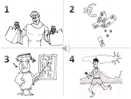 Figure 1. Sample trial (target word: athlete).