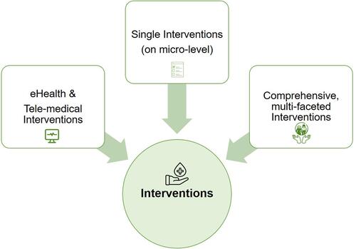 Figure 2 Overview of intervention types addressing malnutrition in community-dwelling older citizens.
