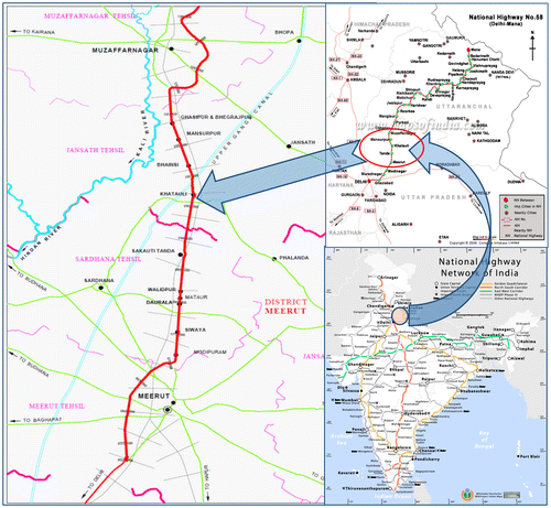 Figure 1. Study area route map of National Highway-58.
