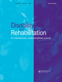 Cover image for Disability and Rehabilitation, Volume 44, Issue 8, 2022