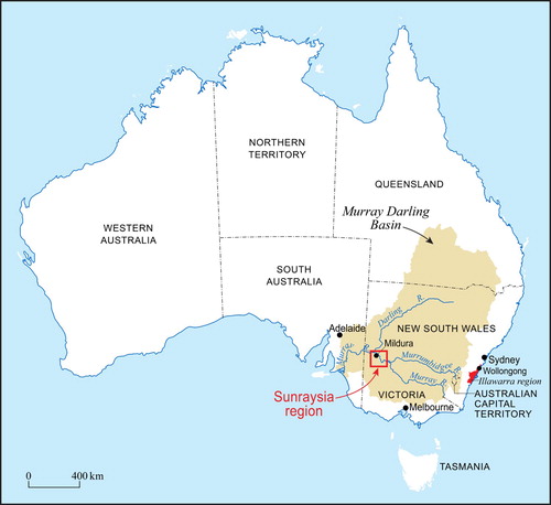 Figure 1. Map of Australia showing study site regions.