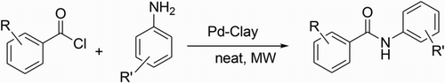 Scheme 1. Pd-clay-mediated synthesis of benzanilides.