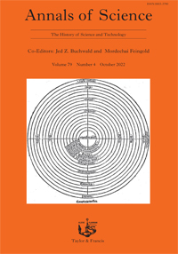 Cover image for Annals of Science, Volume 79, Issue 4, 2022