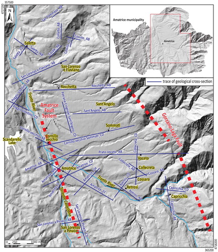 Figure 5. Location of the geological cross-sections presented in Figures A4, A5.