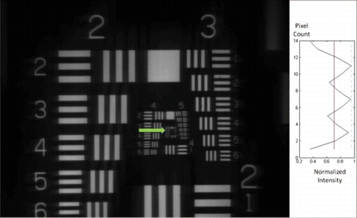 Figure 17 AgilOptics: Corrected image at 6°mirror tilt. (Figure is provided in color online.).