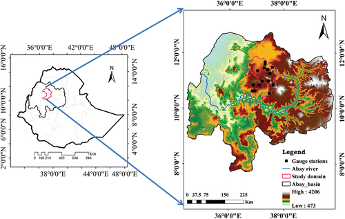 Figure 1. Location and altitude map of central highlands of Abbay Basin, West Gojjam Zone, Ethiopia.