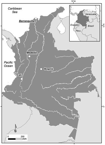 Figure 1. Map of Colombia.Source: Based on Colombian national geographic database public data.