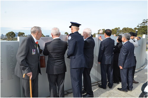 Figure 13. Australian Korean War Veterans, the Police Chief of Victoria, the Korean Consulate General and delegates showing their respect during the opening.