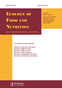 Cover image for Ecology of Food and Nutrition, Volume 56, Issue 6, 2017