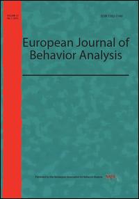 Cover image for European Journal of Behavior Analysis, Volume 15, Issue 2, 2014