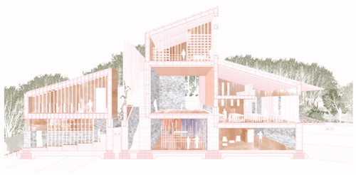 Figure 7. Making: balancing different scales, programmatic layers, and materials. TU Delft, Department of Architecture, graduation studio methods & analysis: Positions in Practice, Valparaiso. Student: Sába Schramkó.