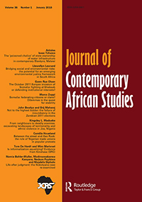 Cover image for Journal of Contemporary African Studies, Volume 36, Issue 1, 2018