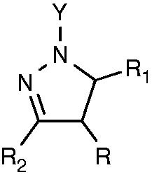 Figure 2. Various substitutions on pyrazoline ring.