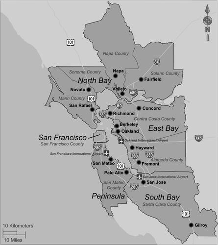 Figure 2. Map of San Francisco Bay Area, California.