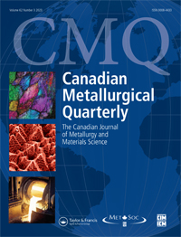 Cover image for Canadian Metallurgical Quarterly, Volume 62, Issue 3, 2023