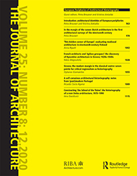 Cover image for The Journal of Architecture, Volume 25, Issue 8, 2020