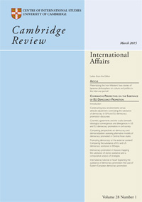 Cover image for Cambridge Review of International Affairs, Volume 28, Issue 1, 2015