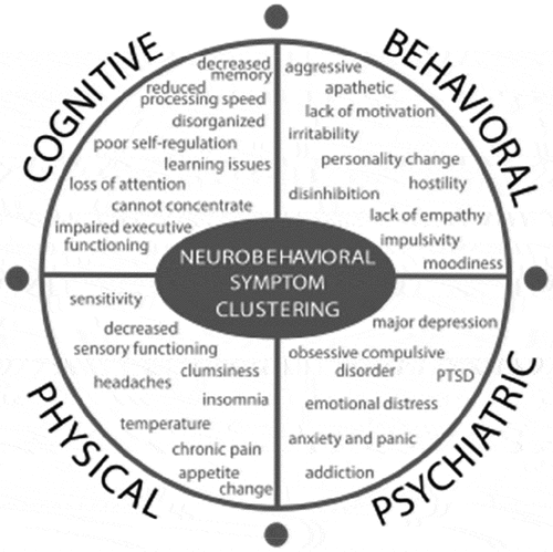 Figure 1. Neurobehavioral issues that may manifest following brain injury.