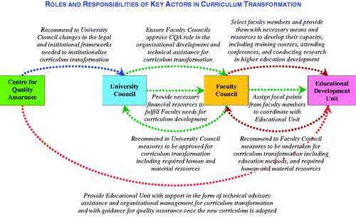 Figure 2. Organisational management of the curriculum transformation process.
