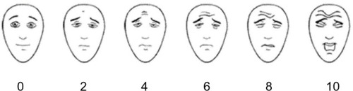 Figure 1 Faces Pain Scale-Revised.