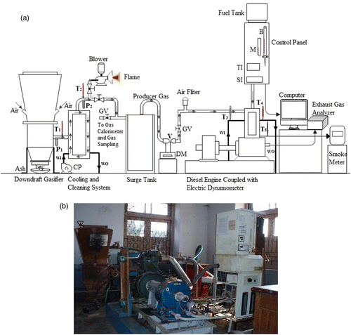 Figure 1 (a) Schematic diagram of experimental setup and (b) photographic view of experimental setup.