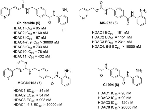 Figure 4. Structures of the benzamide HDACIs.