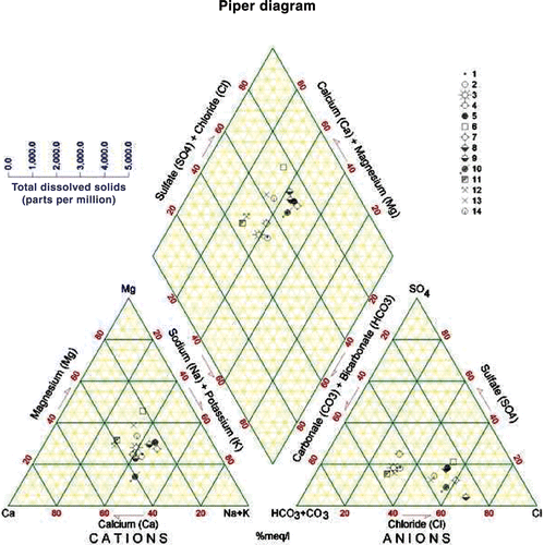 Figure 5. Piper diagram of the Deir Alla (I).