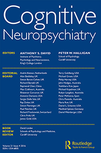 Cover image for Cognitive Neuropsychiatry, Volume 21, Issue 4, 2016