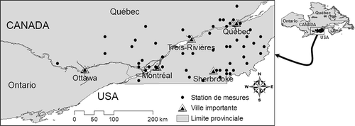 Fig. 1 Localisation des stations météorologiques.