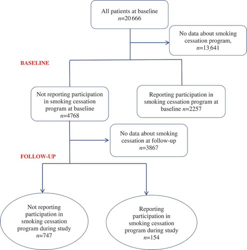 Figure 2. Flowchart for participants and non-participants in a smoking cessation program.