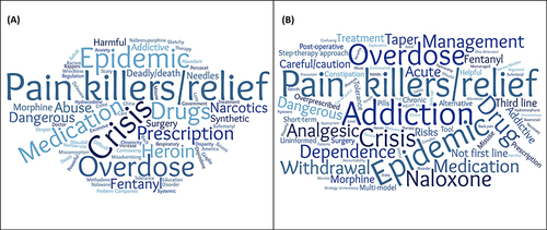 Figure 1 Word clouds visually represent the free text responses with the size of any response word corresponding to the number of times it has been mentioned in (A) pre-course, (B) post-course survey.