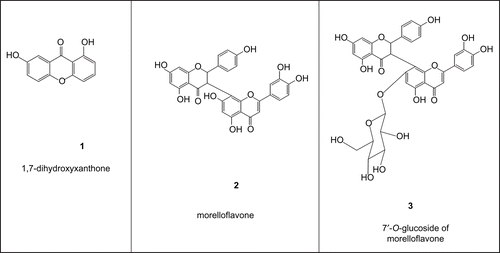 Figure 1.  Chemical structure of compounds isolated from A. floribunda.