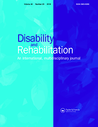 Cover image for Disability and Rehabilitation, Volume 40, Issue 23, 2018