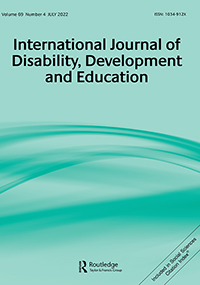 Cover image for International Journal of Disability, Development and Education, Volume 69, Issue 4, 2022