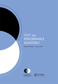 Cover image for Text and Performance Quarterly, Volume 40, Issue 1, 2020