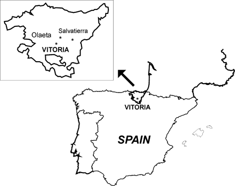 FIG. 1 Location of the sampling point (Vitoria) in the Spanish Basque Country.